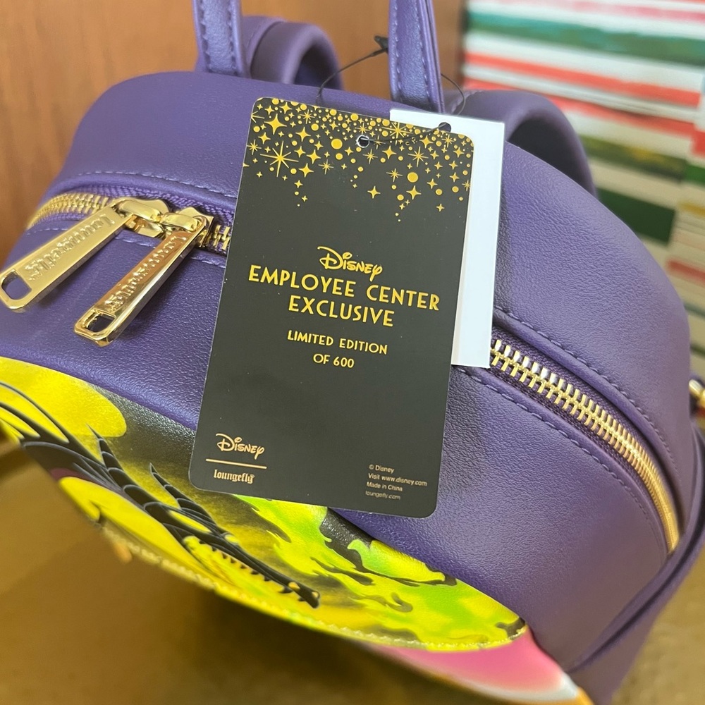 Loungefly Purple and Yellow Disney Employee Center Exclusive Mini Backpack